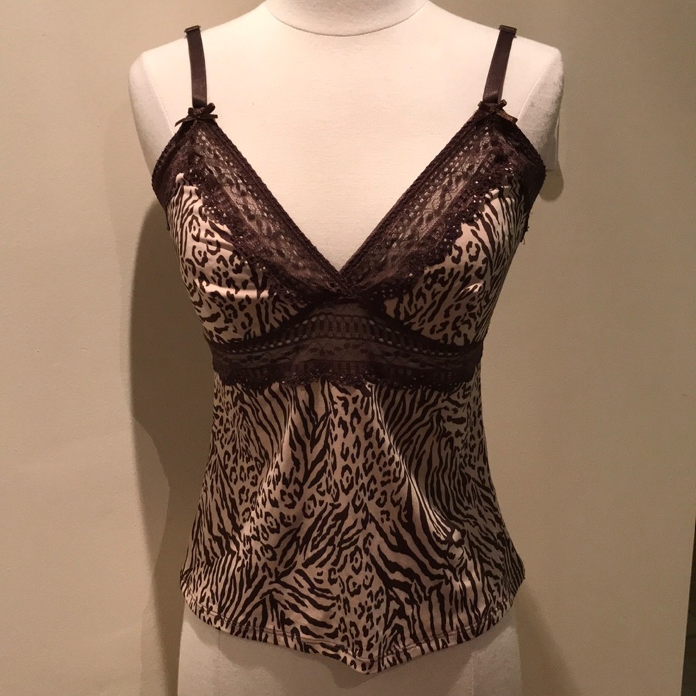 Pink lace camisole with adjustable straps